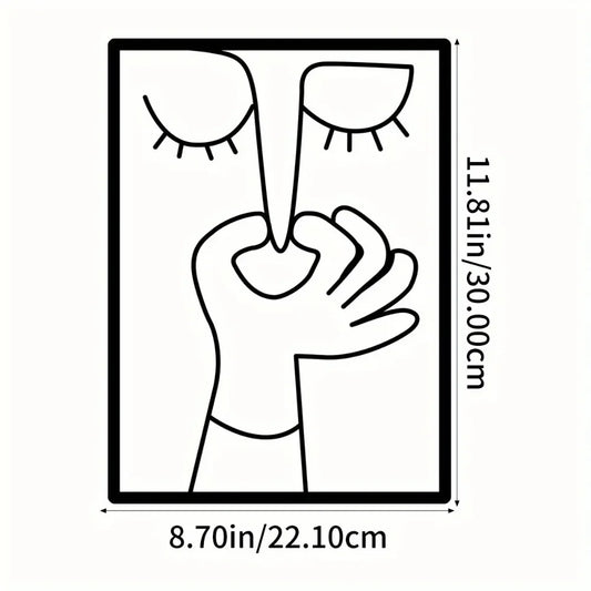 Minimal Line Art – Funny Metal Wall Sign for Bathroom