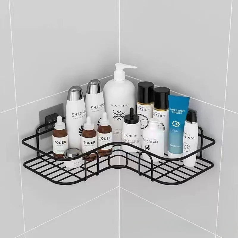 Wall Mounted Bathroom Corner Shelf – Iron Shower Storage Rack & Organizer